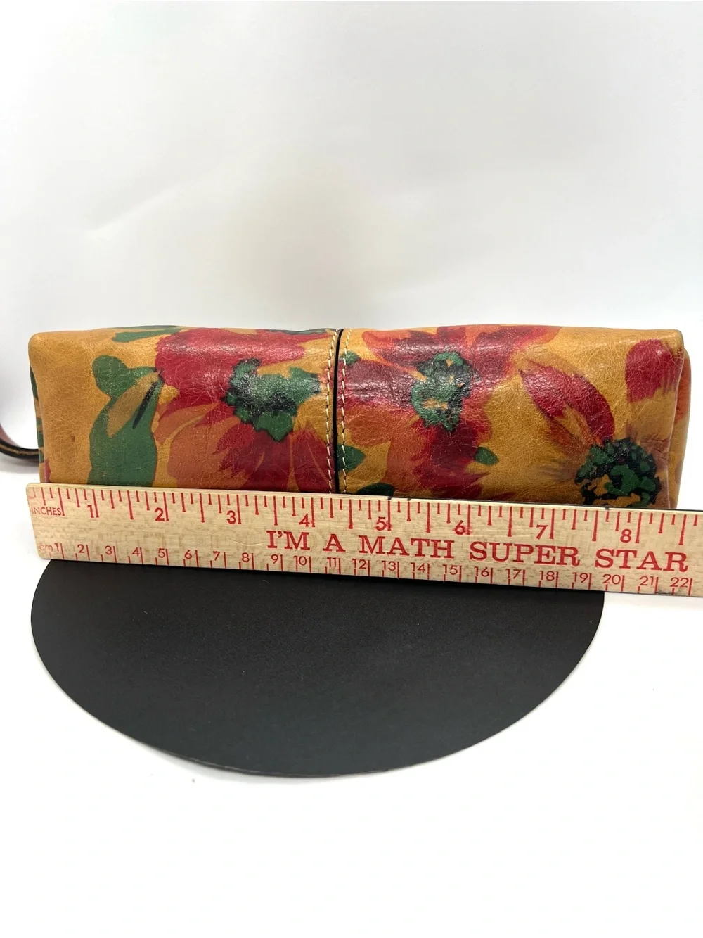 Patricia Nash Floral Leather Wristlet Cosmetic Makeup Pencil Case Vintage Boho
